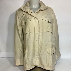 Vintage L.L. Bean Womens Linen blend hooded lightweight Jacket size small